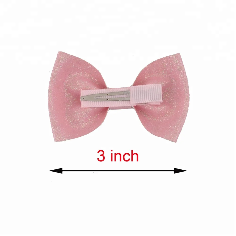 
3 inch length glitter bowknot snap butterfly hair clip accessories 