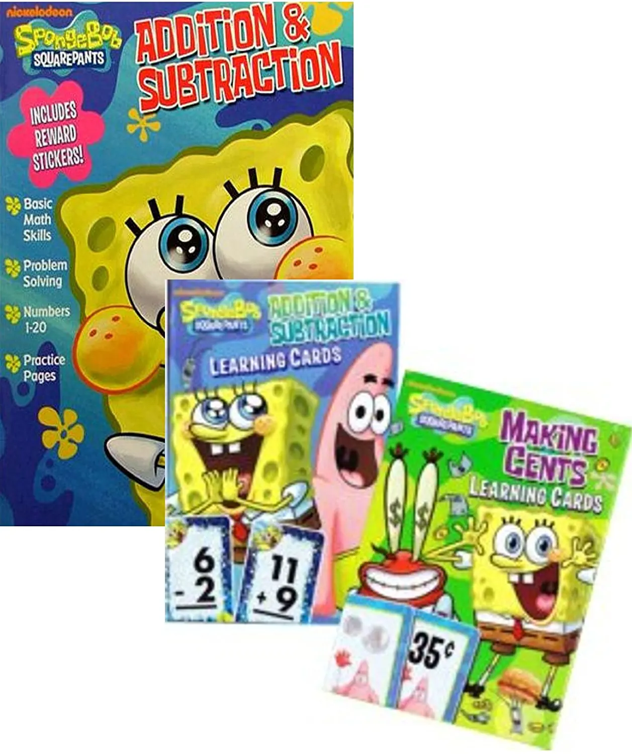 Buy SpongeBob Addition and Subtraction Workbook & Flash Cards Set in