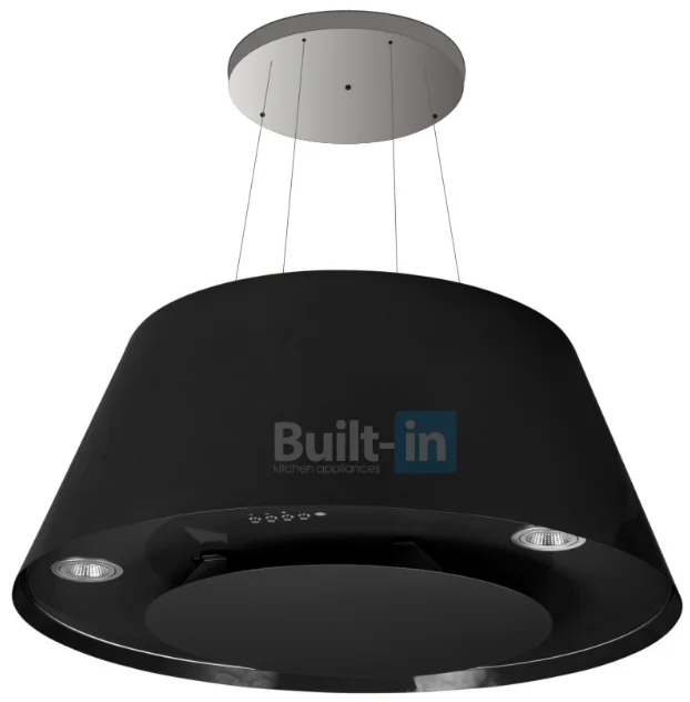 Low Noise Painted Black Round Range Hood With 3 Speeds Buy Island Range Hood,Exhaust Range
