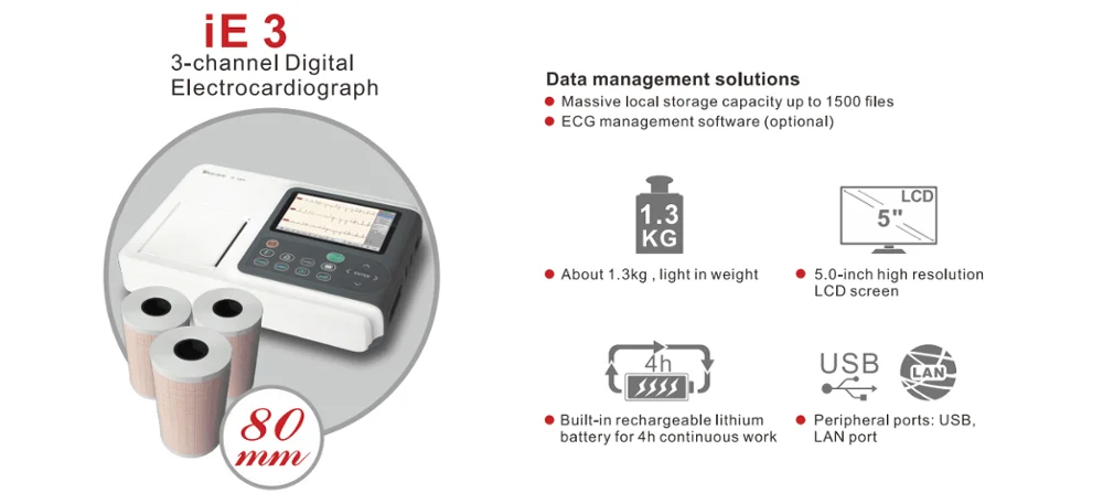 Medical ecg Single channel digital Electrocardiograph ecg device
