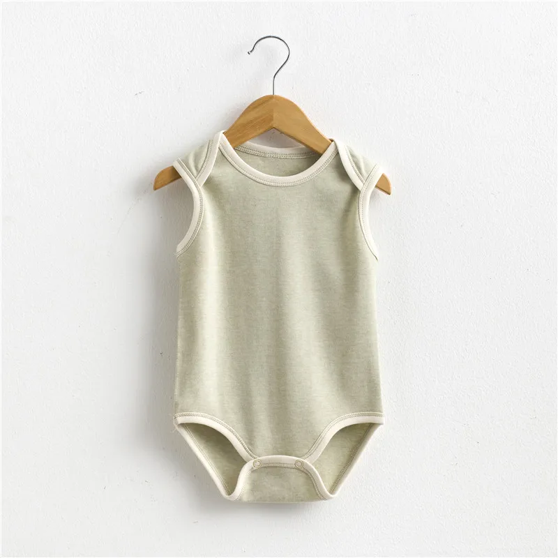 

Cheap organic cotton sleeveless infant clothing rompers wholesale baby clothes 0-3 months
