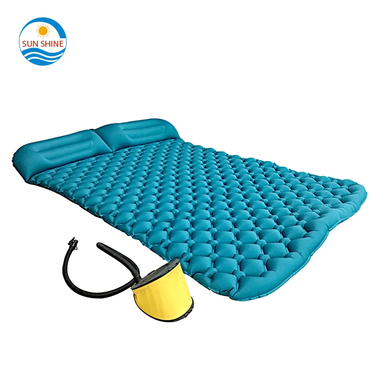 

Outdoor Hiking Camping Backpacking Lightweight mat 2 person TPU double inflatable camping mattress with pillow