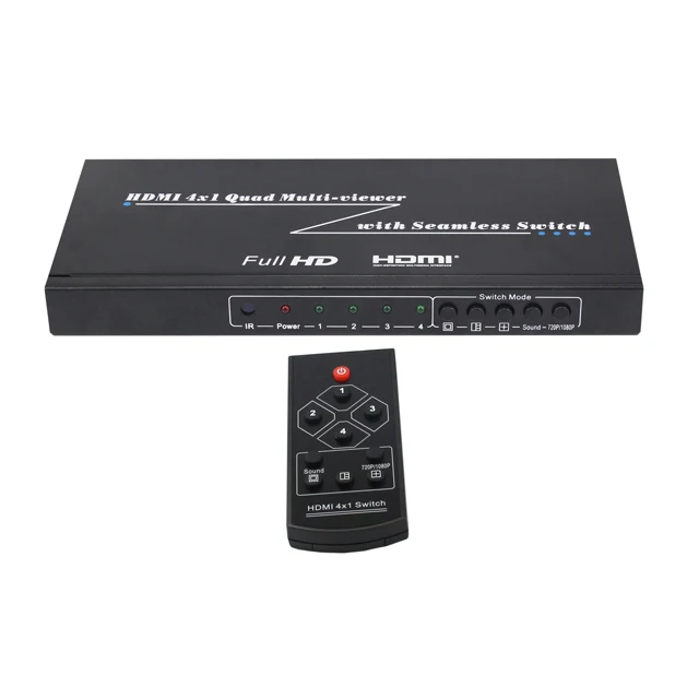 

HDMI seamless switch quad multi-viewer 4 in 1 out 4x1 hdmi professional audio video