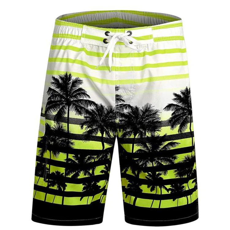 

Wholesale Customized Logo 4 Way Stretch Men Swim Trunks Beach Shorts