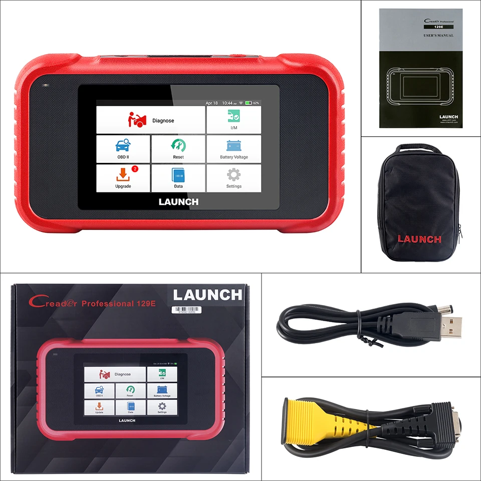 New Arrival LAUNCH X431 CRP129E OBD2 Auto Code Scanner Support Engine ABS SRS AT Brake Oil SAS ETS TMPS Reset Function PK CRP129