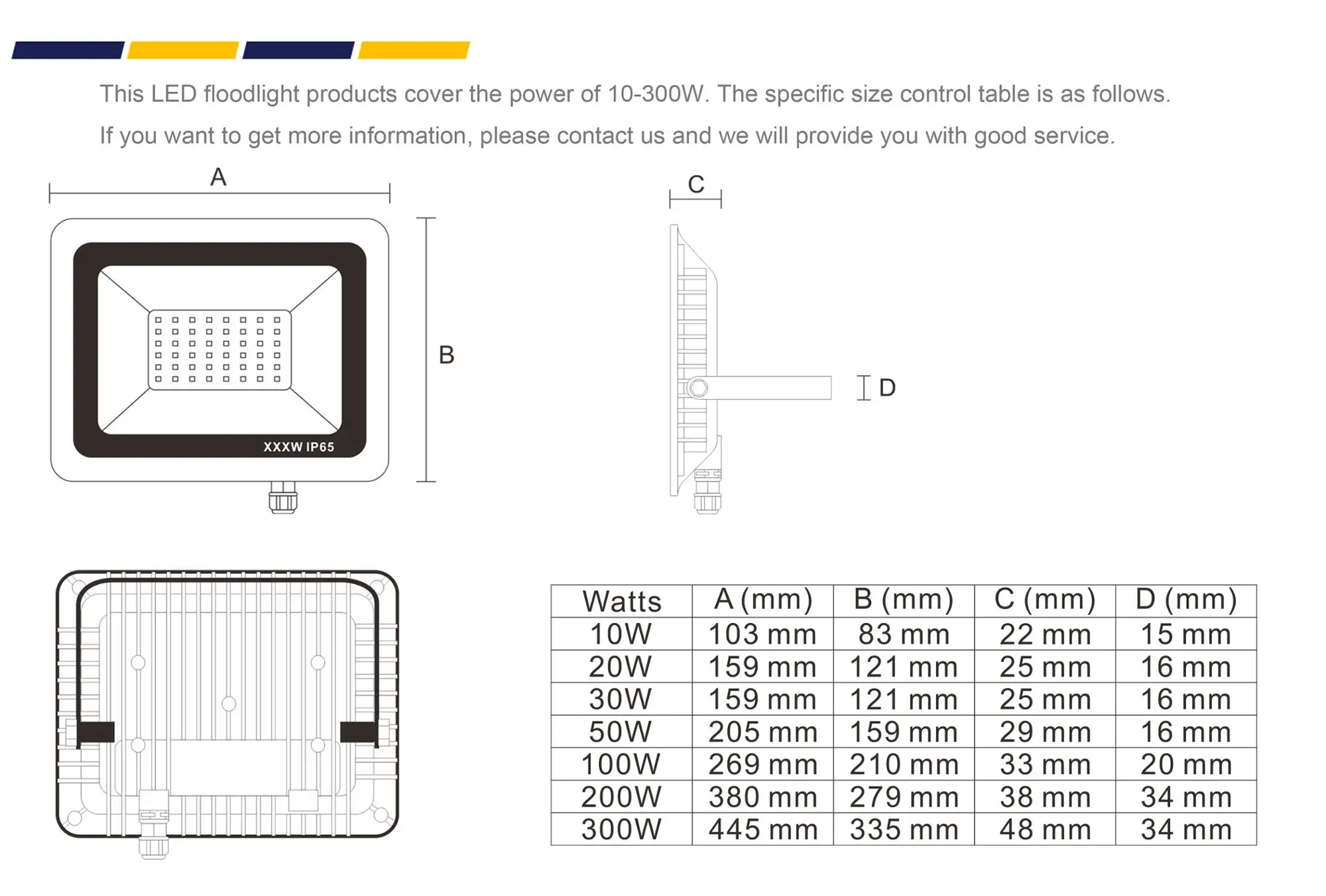 10 watts 100 watts Ultrathin LED Floodlight
