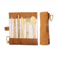

Biodegradable eco-friendly nature reusable bamboo travel cutlery set