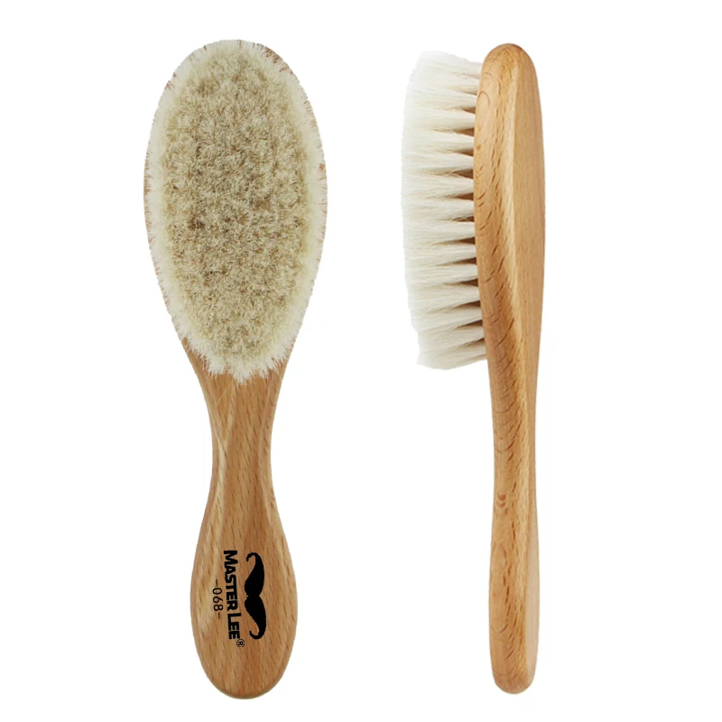 

Masterlee Brand Barber Neck Duster Cleaning Salon Hairdressing Hair Sweep Soft Baby Hairbrush Wood Handle Beard Brush, Natural color