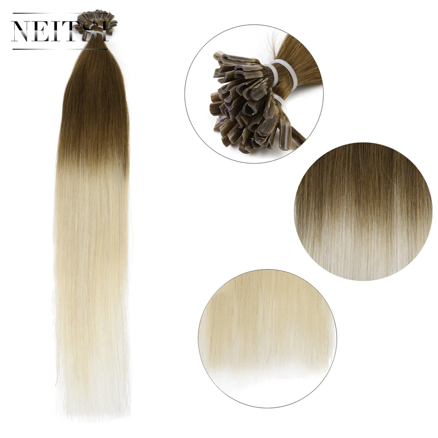 

Free Sample Neitsi 100% Human Hair Nail U Tip straight remy Hair Extension T6/60#