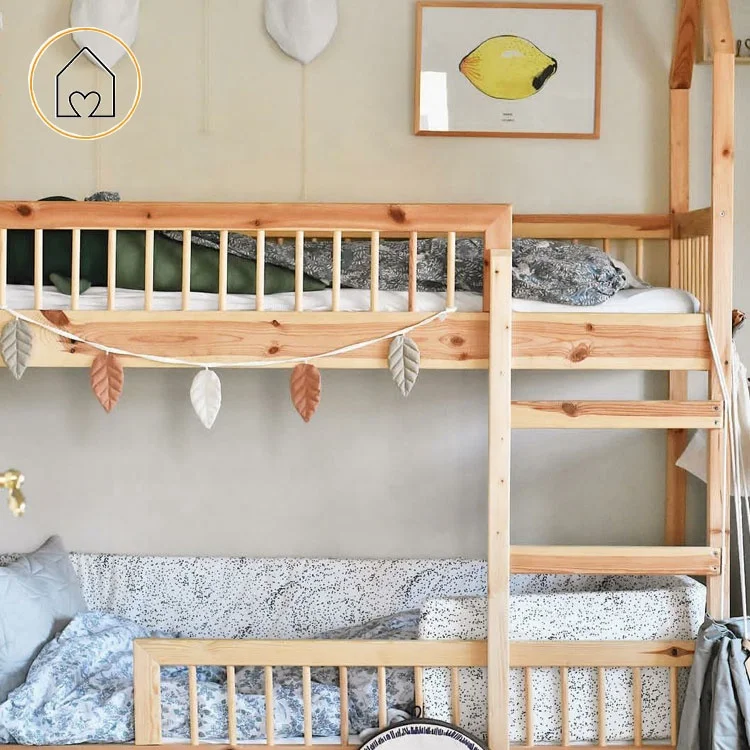 
Children boys girls bedroom set solid wood cabin bunk bed house for sale 