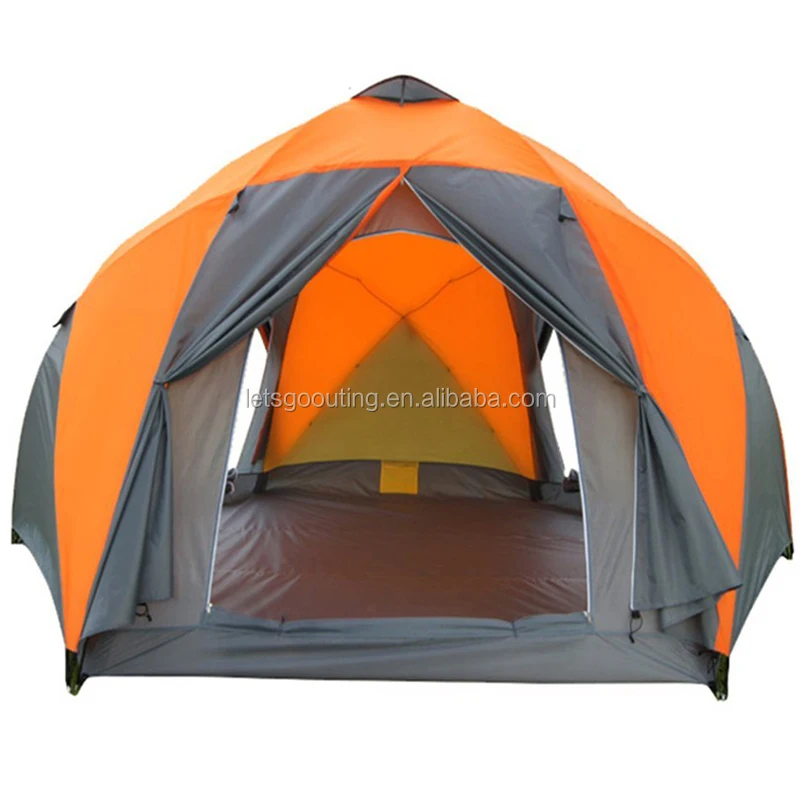 

10 Persons 4-Season Waterproof Canvas Bell Tent Family Camping Yurts Tent with Roof Stove Jack Hole for Campi(HT6029-13)