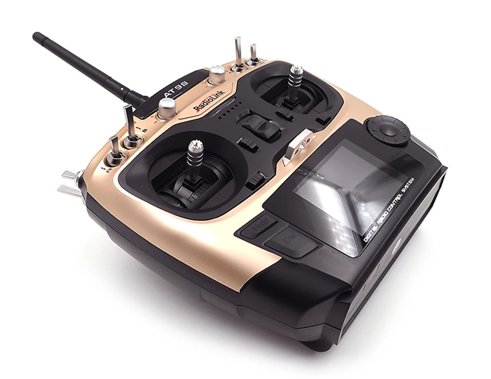 

Radiolink AT9S 2.4GHz 10 Channel Transmitter Radio & R9S Receiver for Drone Wireless Remote Controller, Black