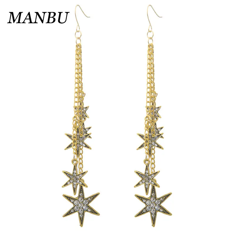 

Star drop long earring drop earrings chain link earrings for women tassel, Gold color