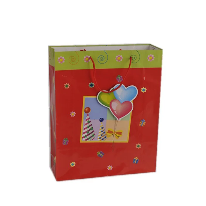 Custom Eco-friendly Fashional Fancy Printing Cartoon Shopping Store Paper Bags With Rope Handles