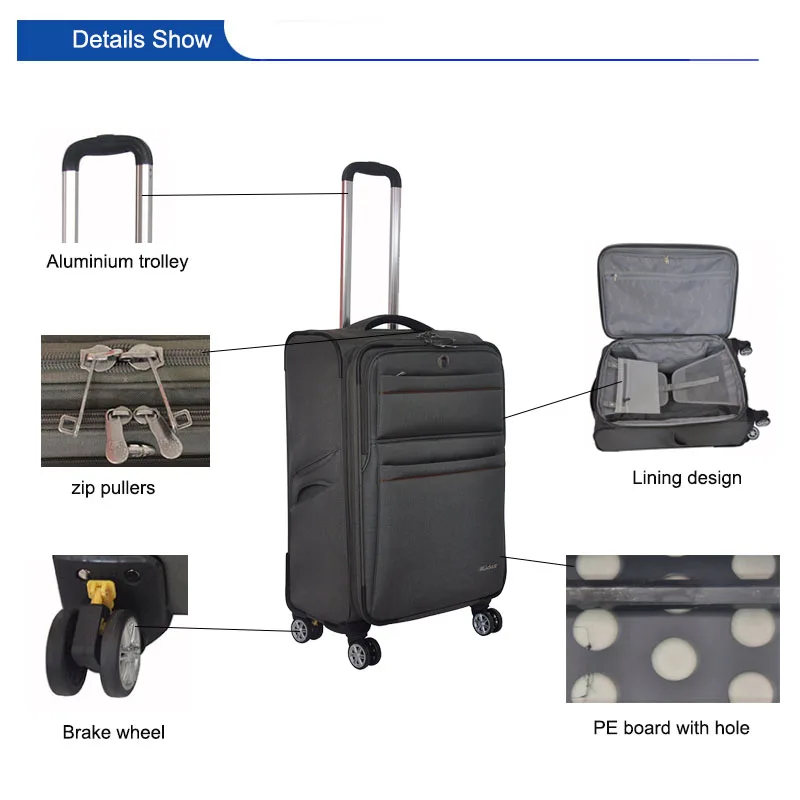 New Design Famous Brand High Quality 3pcs Set 20 24 28 Soft Bags And 
