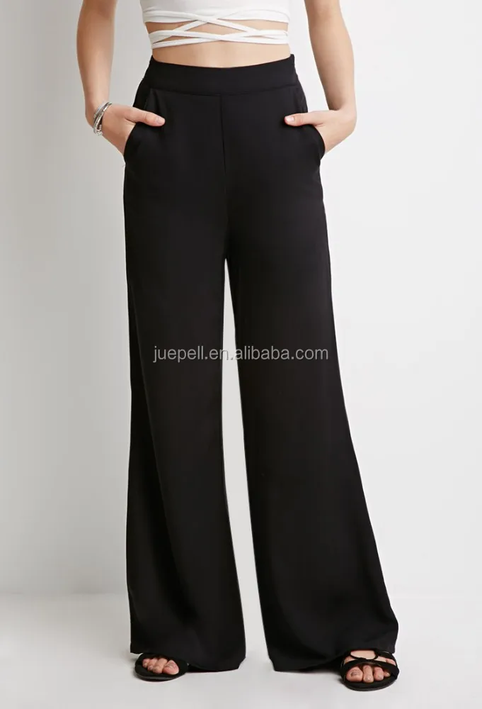 
Classic Palazzo Pants with slanted front pockets and an invisible side zipper <span style=