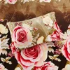 Latest bed sheet printed designs design polyester bed sheet fabric flower pattern polyester bedding set