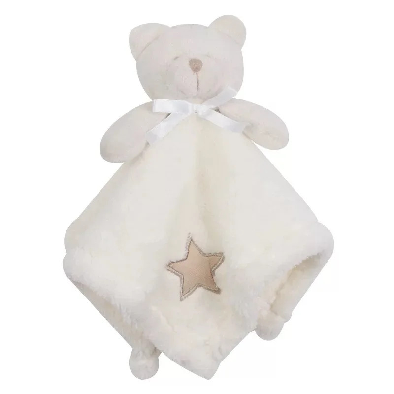 

Plush Baby Security Blanket With Animal Toy Stuffed Plush Teddy Bear Toy Super Soft Baby Security Blanket, White;blue;pink