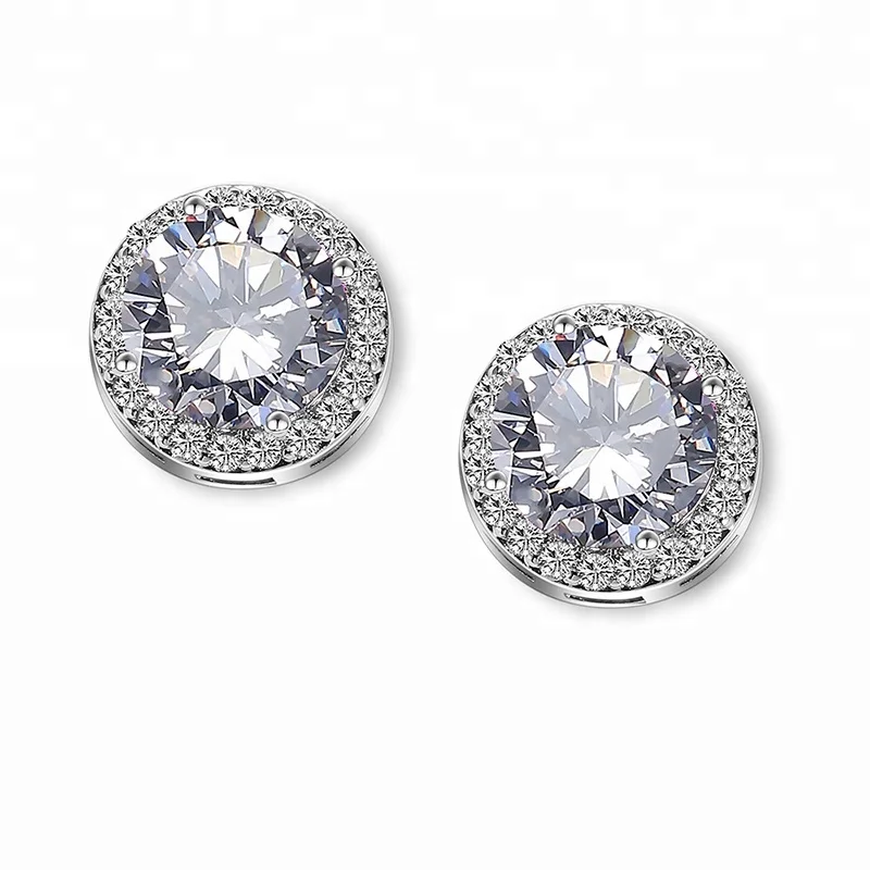 

RAKOL E003 Classic White gold color big diamond stud earring E003, Blue , green , rose , yellow , red , white