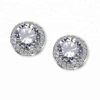 

RAKOL Classic White gold color big diamond stud earring E003