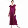 New design high quality women's short sleeve silk sexy nighty maxi dresses long nightgown for arab