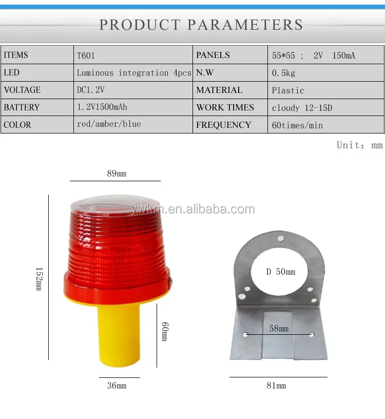 Solar Traffic Blinker Cones, LED Beacon Light