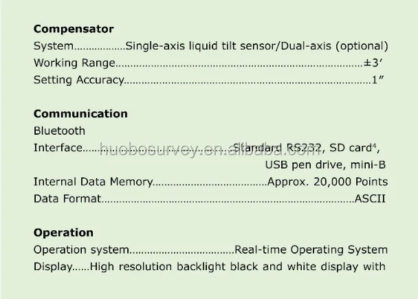 High Precision Measuring Instrument Total Station with Reflector