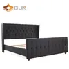 Solid wood double bed base with drawer table
