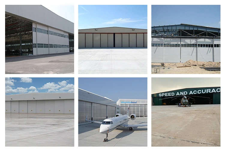 Custom low cost remote control movable shipyard aircraft large machinery automatic sliding electric plane hangar door