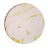 Disposable Gold Marble Dining Table Ware Set For Wedding Decoration