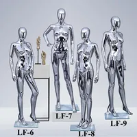 

XINJI Wholesale New Women Full Body Windows Display Egg Head Chrome Plating Female Silver Mannequins