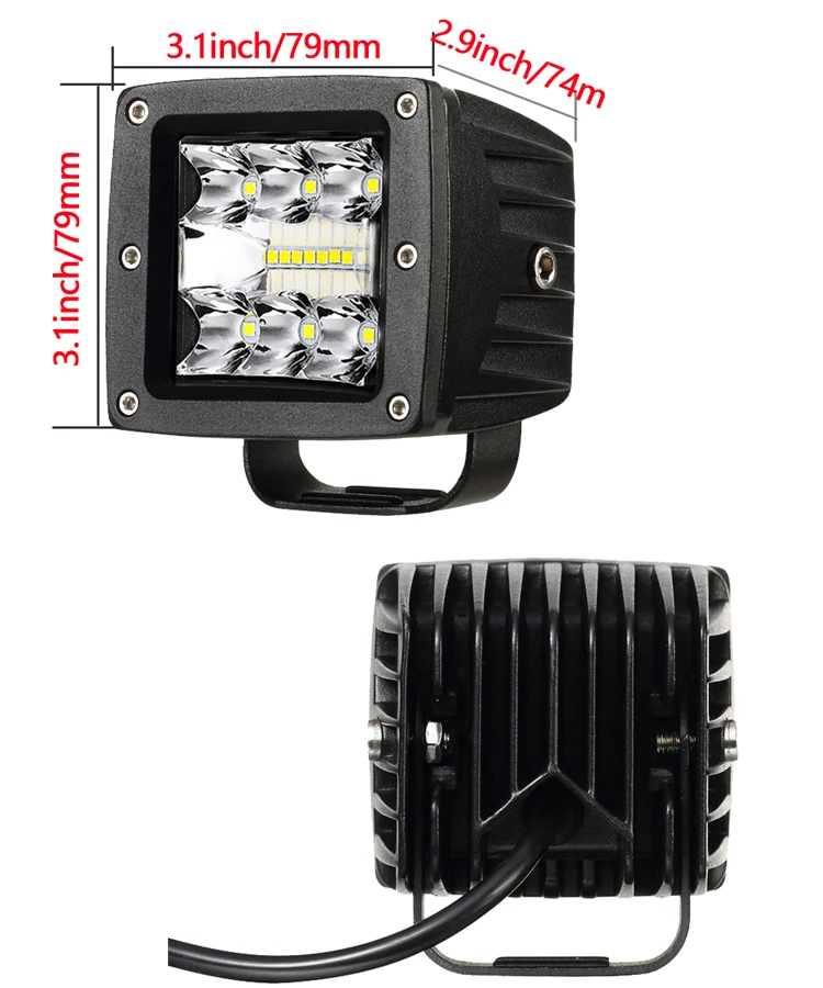 New 12v 24v Ip67 39w 3inch Cube White Red Yellow Led Fog Work Light ...