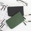Wholesale plain PU leather hanging zipper coin purse with long strap women cell phone bag with card slot key bag