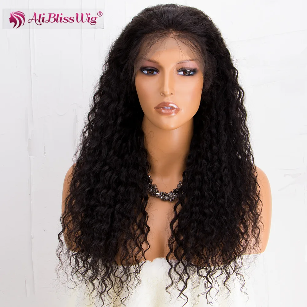 

Hot Selling Factory 20 inch Long Curly Wave Human Hair Lace Front Wig with Baby Hair