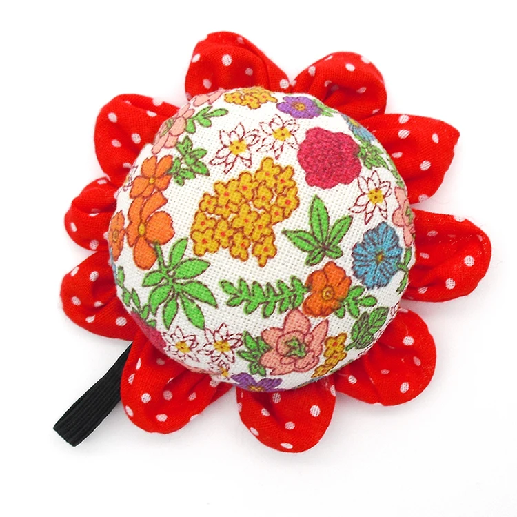 

Free shipping Flowers Elastic Wrist Belt Pin Cushion KJ124, Red