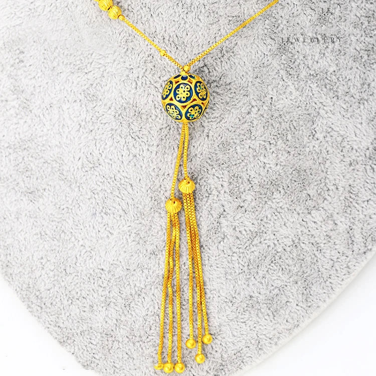 

xuping fashion jewelry gold plated colorful national tassels necklaces for women