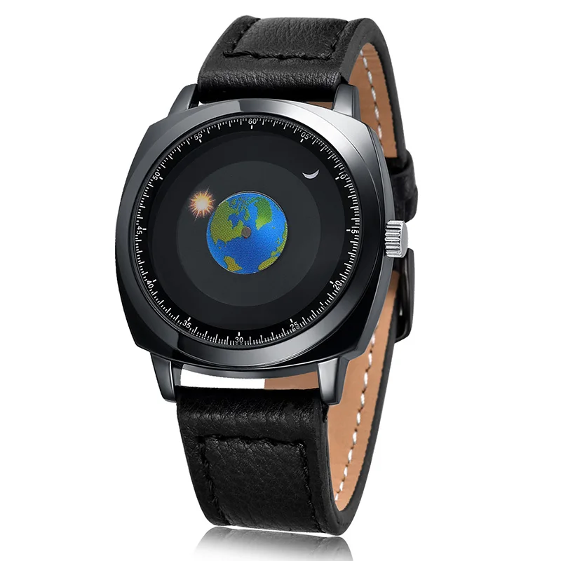 

Earth World Map Watch Alloy Rotation Quartz Silicone Leather Sport Wrist Watches For Men