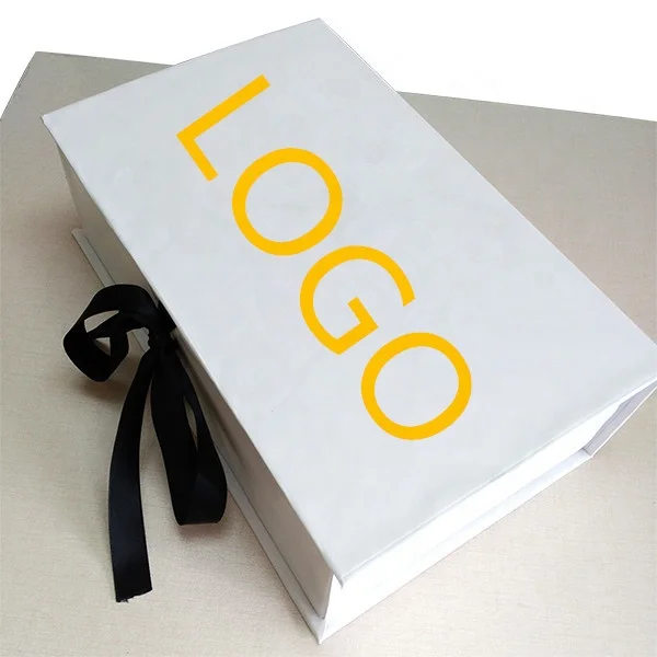 
Wholesale custom logo cardboard paper shoe/clothes/T-shirt packaging gift boxes with ribbon closure 