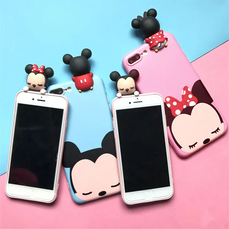 Cartoon Squishy 3D Silicone Phone Cases Back Cover For iPhone XS X 6 6s Plus 7 8 Plus