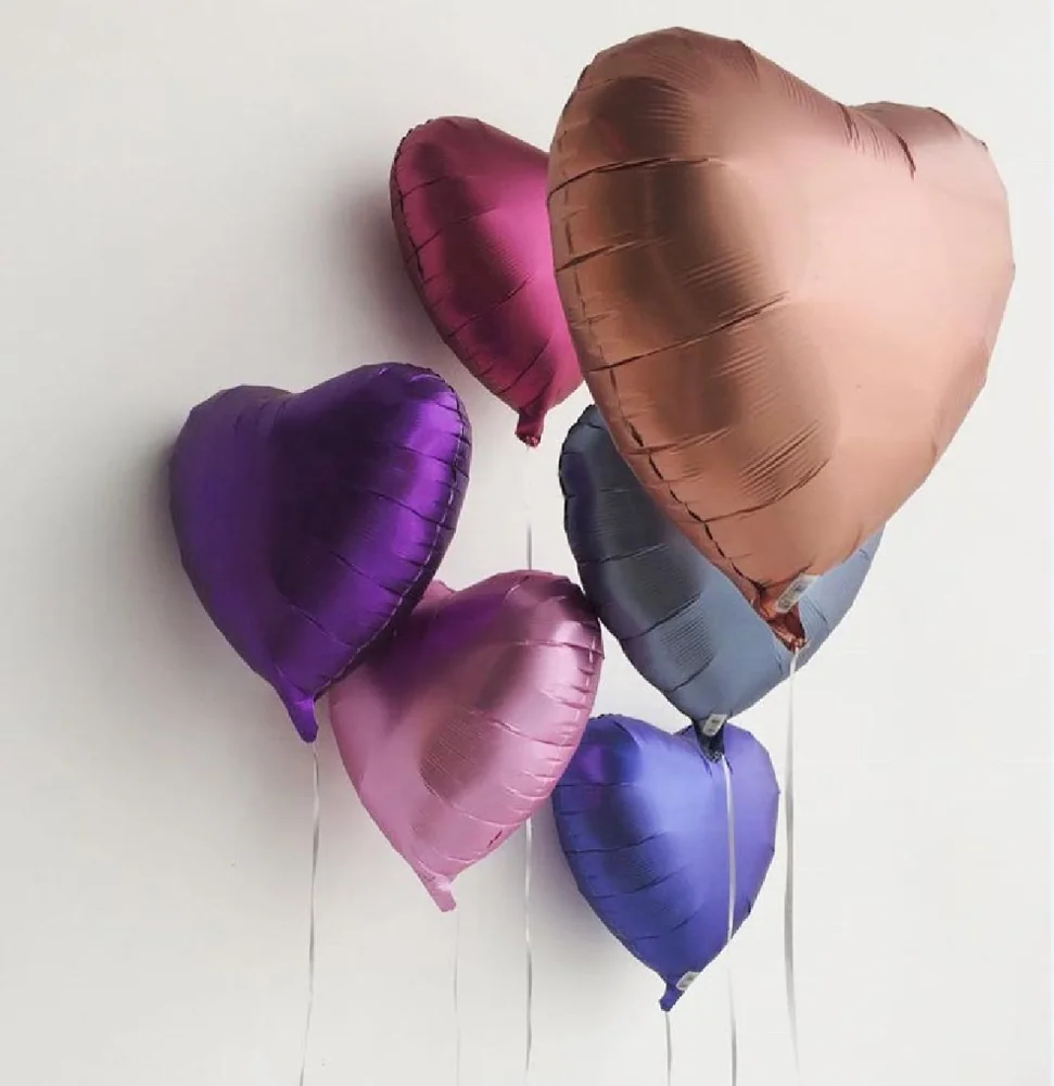 
TF metallic inflatable valentine balloon foil mylar love balloon heart shape matte color 18 inch red new balloon wedding 