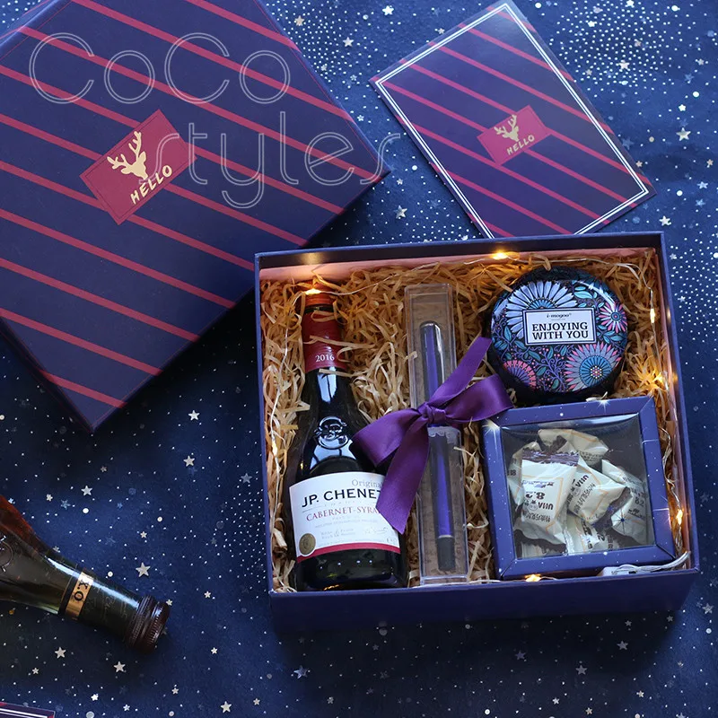 Cocostyles Luxury Generous Purple Gift Box With Pen For Boyfriend Men