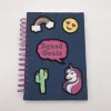 Cute Cartoon Jeans Fabric Covered PU Patch Notebook