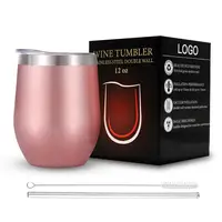 

WeVi 12 oz Double Wall Vacuum Insulated Coffee Stainless Steel Rose Gold Tumbler