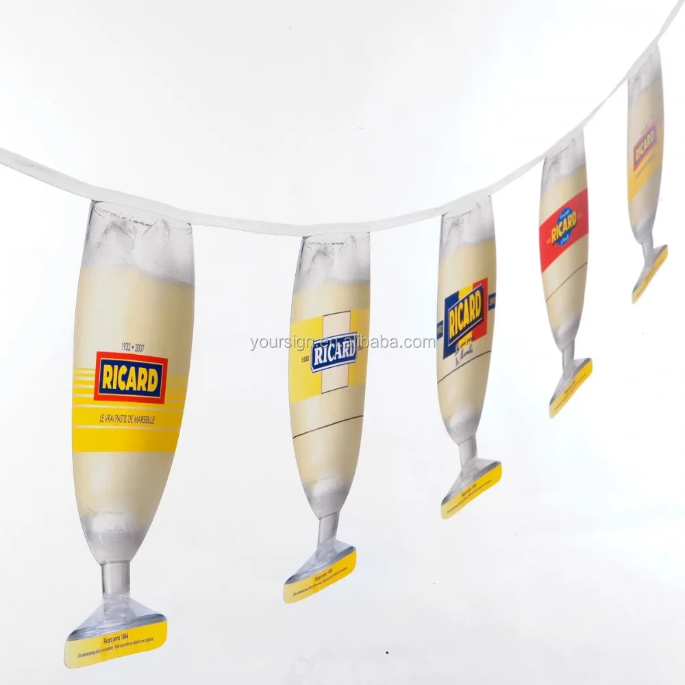 Beer Promotional Items Advertising Shape Custom Mini Flags Bunting