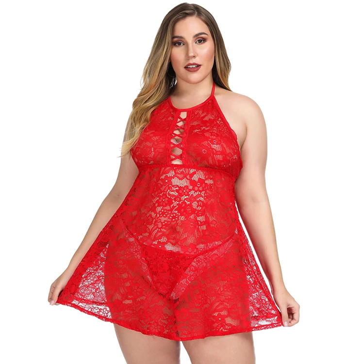 

China Wholesale High Quality 2019 New Listing Hot Mature Women Plus Size Lingerie Sexy Babydoll, As picture