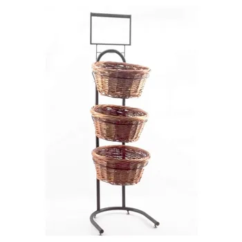 three wicker basket stand