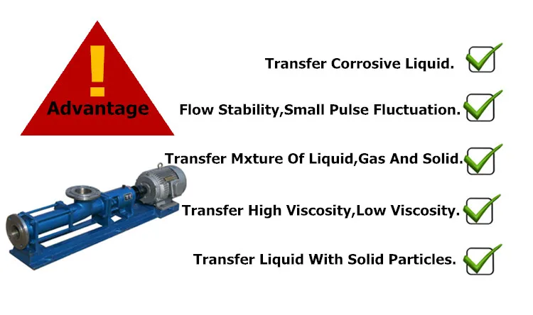 HengBiao G series helical rotor pump manufacturer flocculating agent waste water residual oil transfer mono screw pumps