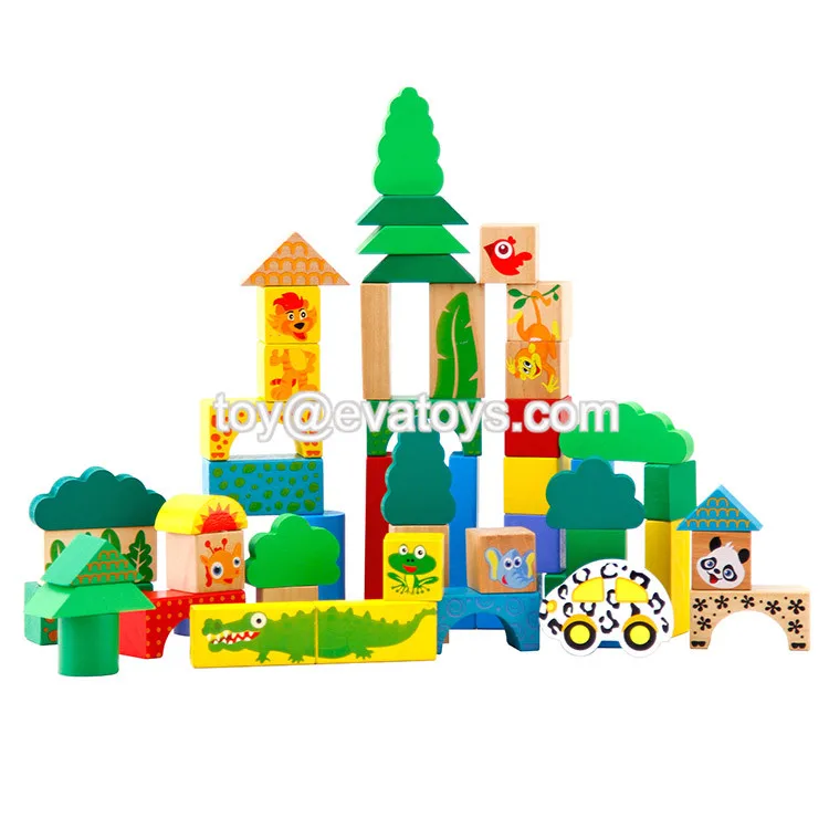 2024 Best 60 Pieces Educational Blocks Wooden Baby Brain Toy For Sale ...