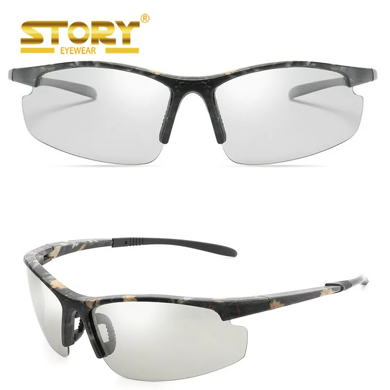 

STORY KPB1041 Men's Photochromic Lenses Sunglasses for outdoor Fishing Golf Beach Baseball Sports, Picture shows