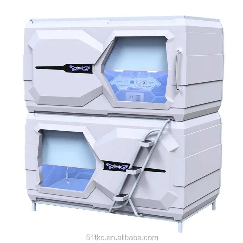 curtain single horizontal capsule hotel bed